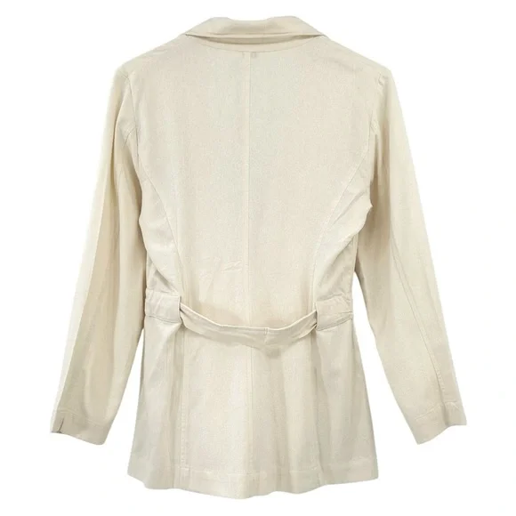 Chic Cream Belted Blazer for Women - Picture 5 of 11